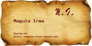 Magula Irma névjegykártya